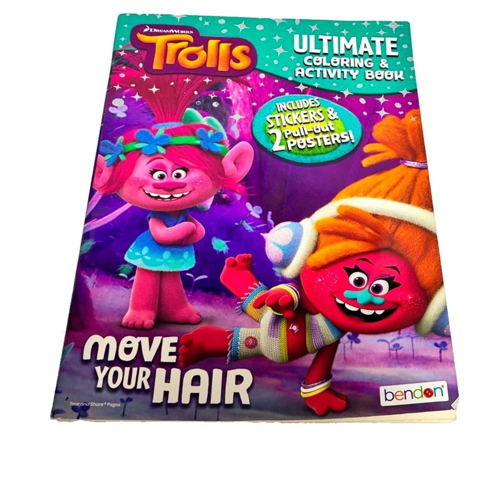 Trolls Dream-works Ultimate Coloring & Activity Book Poster & Stickers 2016 New